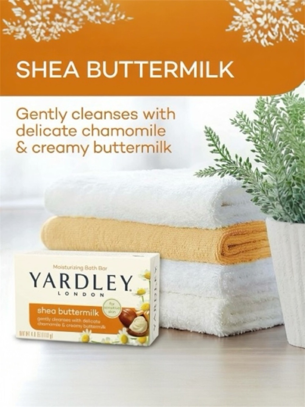 Yardley Of London Moisturizing Shea Buttermilk Soap Luxury Beauty Bar 4.25 Oz